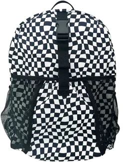 RED.STONE 2-Piece Backpack/Lunch Bag Set With Laptop/Tablet Pocket, White/Black Checks