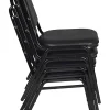 Regency Restaurant Vinyl Stacking Chairs, Black, Pack Of 4 Chairs