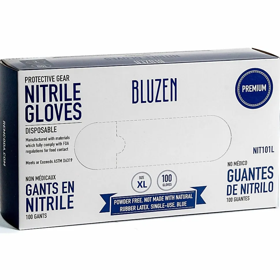 Remcoda Extra-Strength Nitrile Gloves - 4 mil Thickness - Chemical Protection - X-Large Size - - NIT103XL