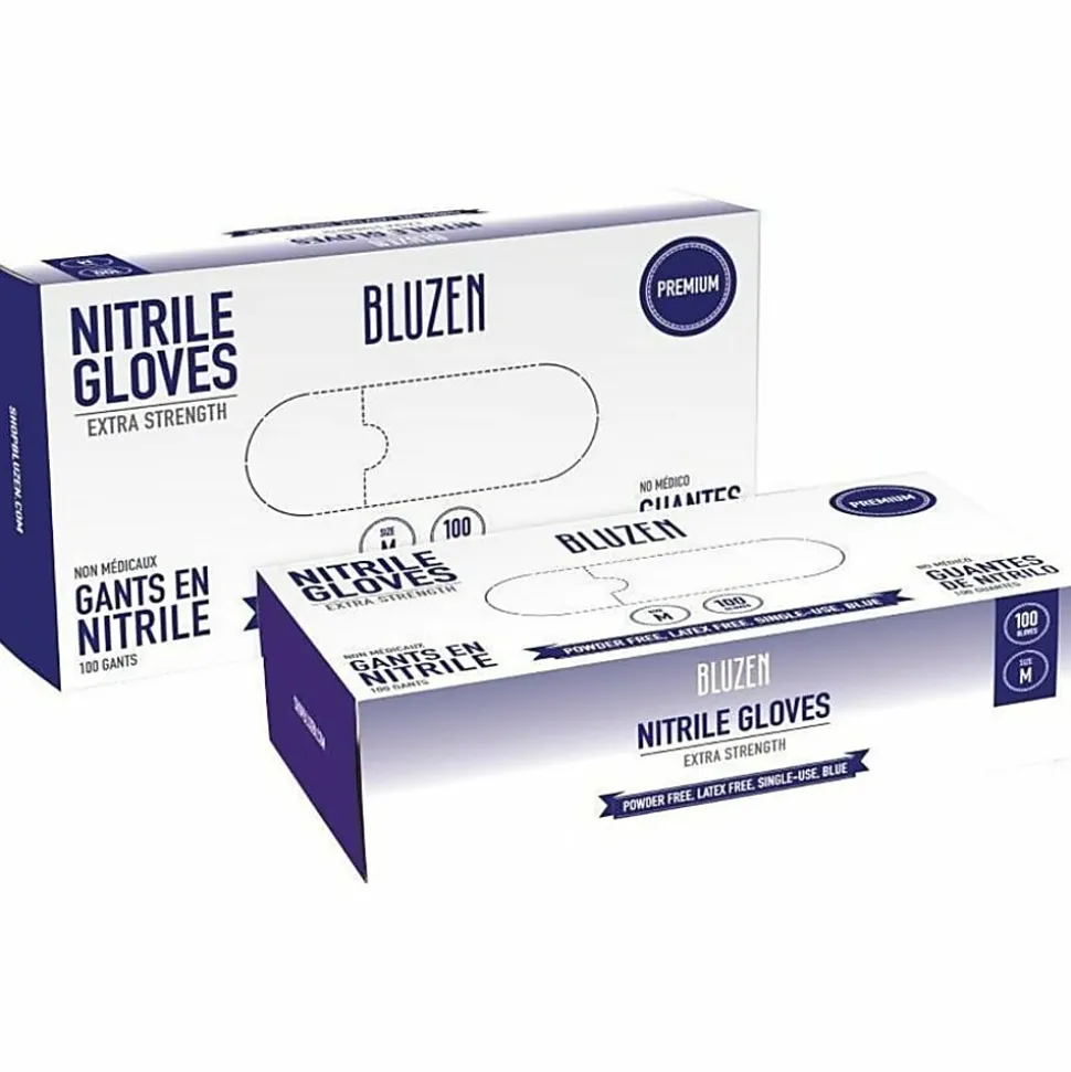 Remcoda Extra-Strength Nitrile Gloves - 4 mil Thickness - Chemical Protection - Medium Size - - NIT103M