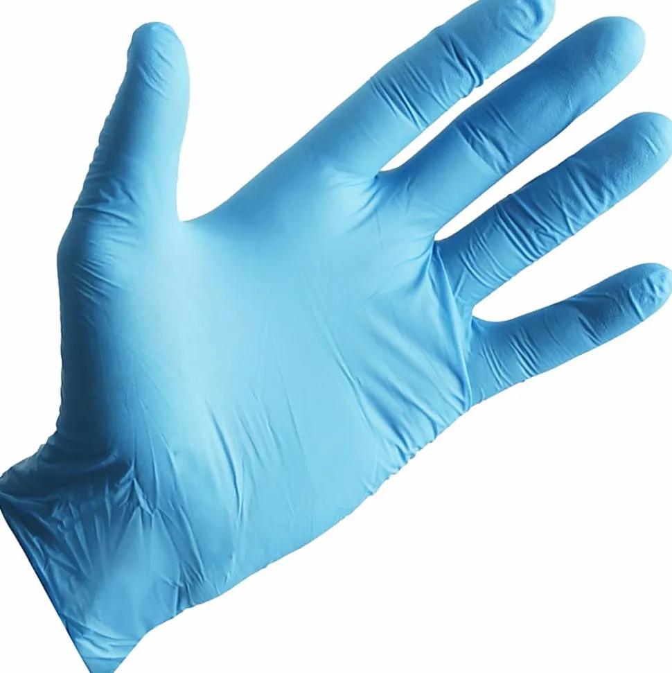 Remcoda Nitrile Exam Gloves - 5 mil Thickness - X-Large Size - Nitrile - Blue - Comfortable - For Laboratory, Medical, Examination - 100 / Box
