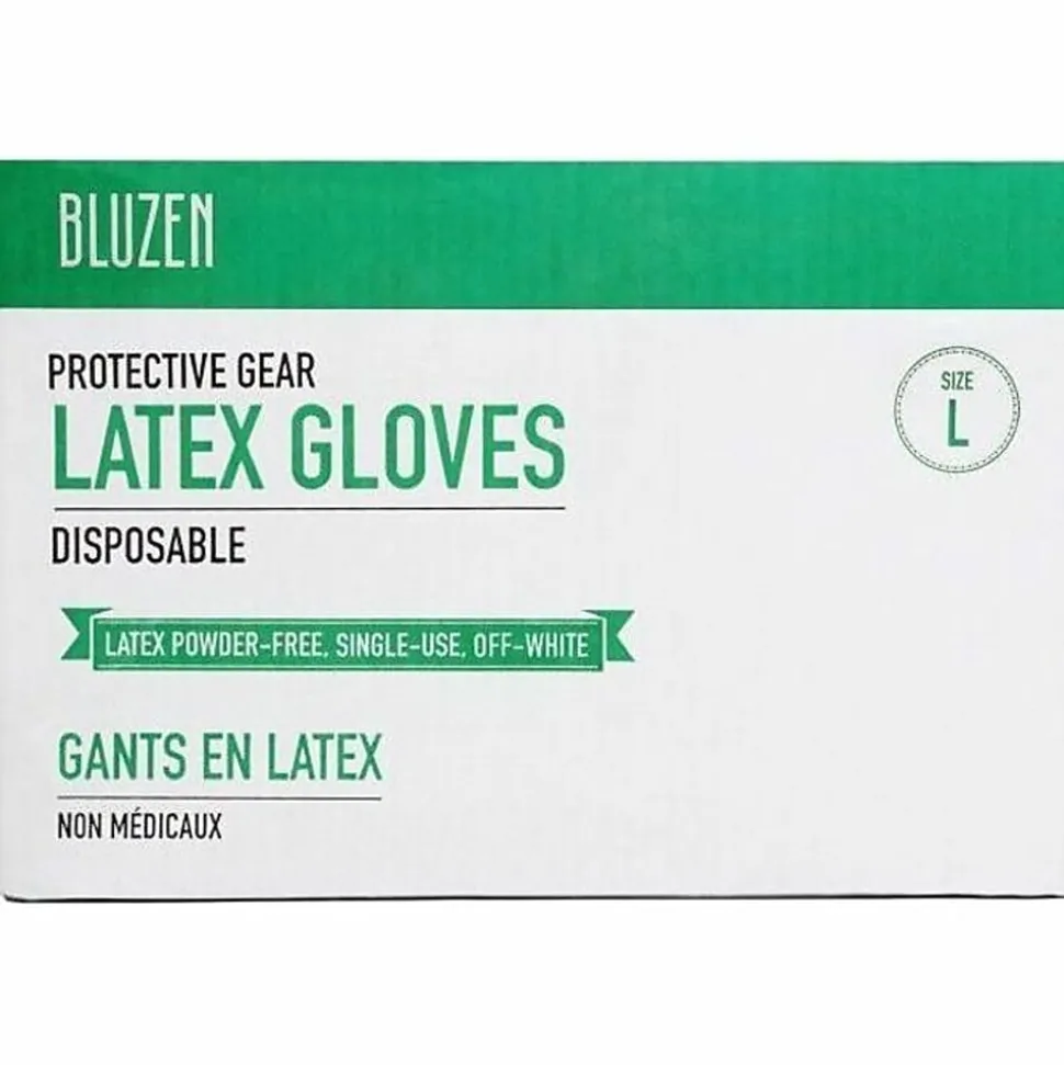 Remcoda Powder-Free Latex Gloves - 4 mil Thickness - Large Size - Latex - Off White - Powder-free, Comfortable, Excellent Grip - - LAT101L