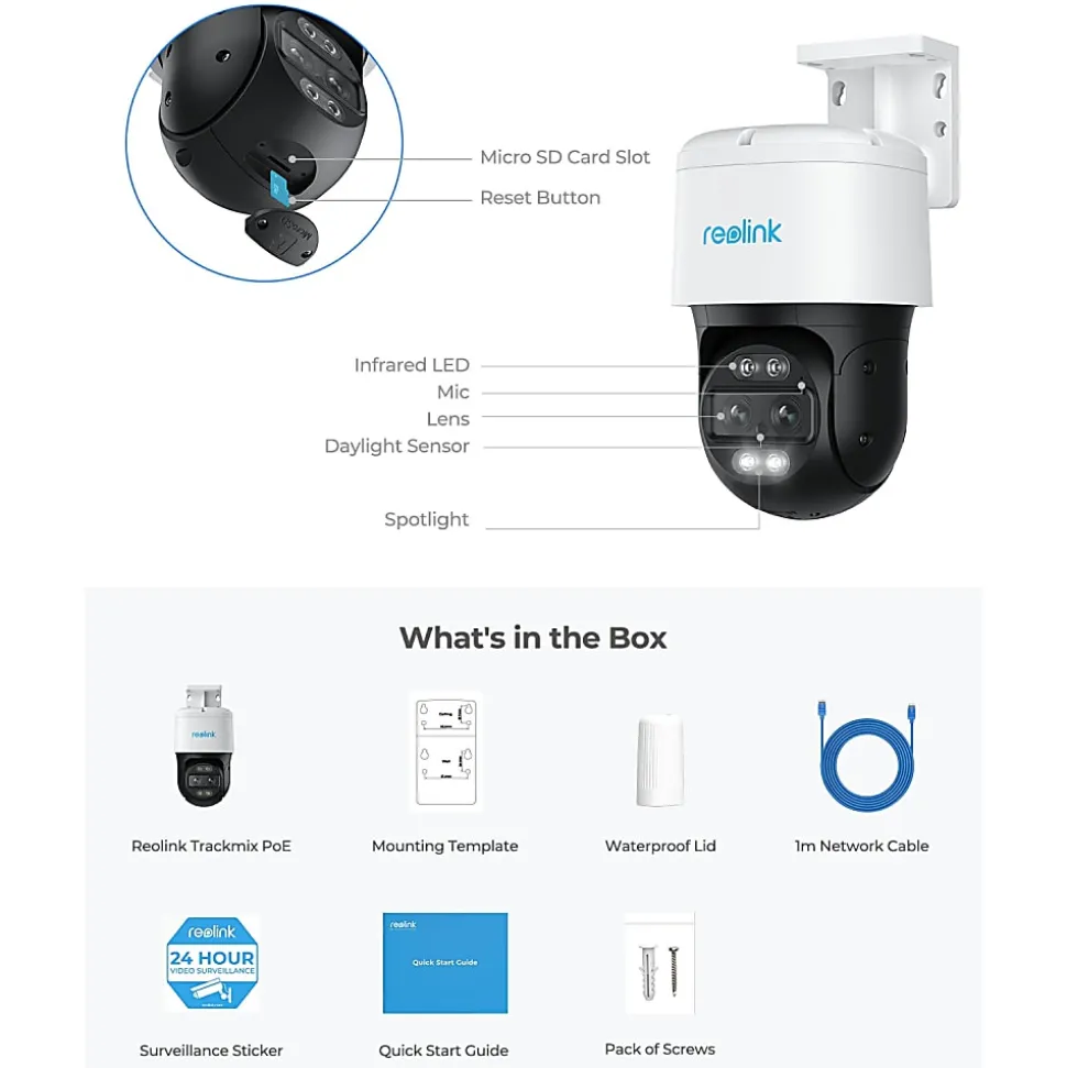 Reolink PoE 4K Dual-Lens Dual-Tracking Camera, White