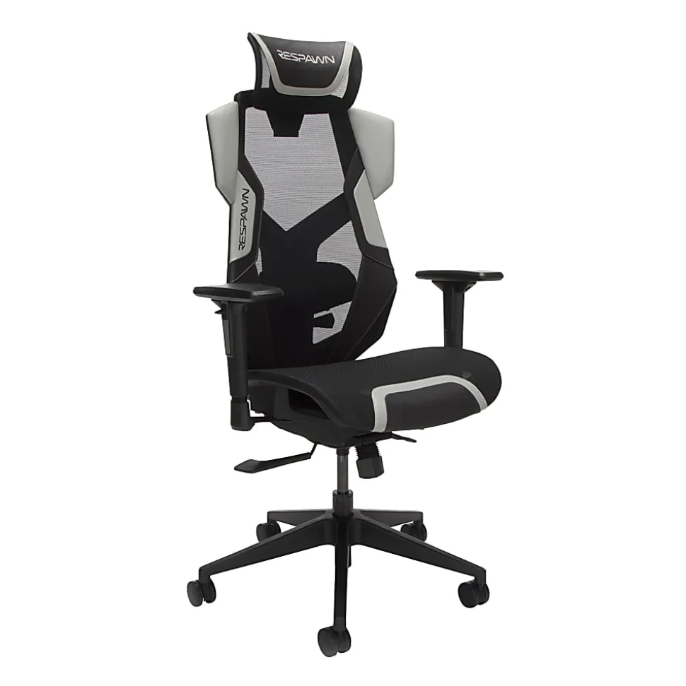 RESPAWN FLEXX Mesh Gaming Chair With Lumbar Support, Gray, RSPPRMB03GRY