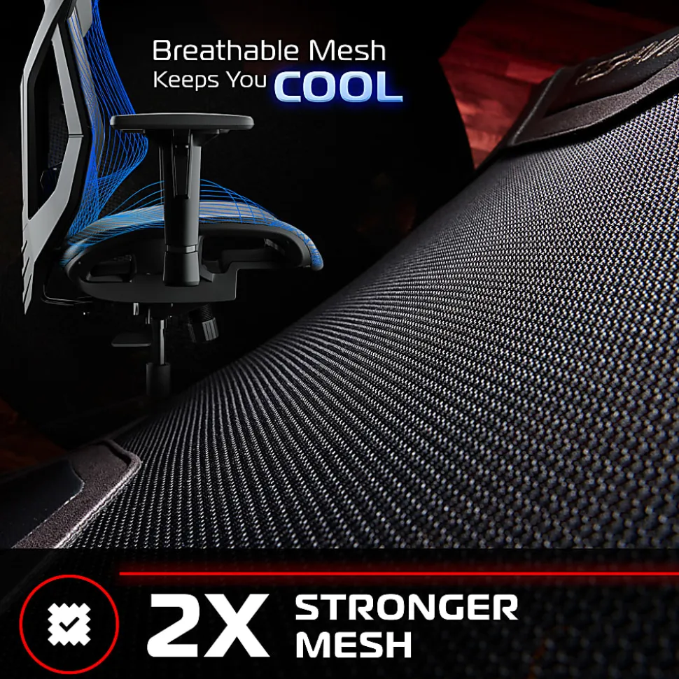 RESPAWN FLEXX Mesh Gaming Chair With Lumbar Support, Black, RPN00015