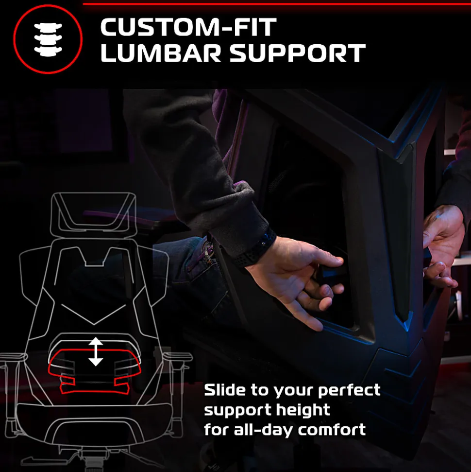 RESPAWN FLEXX Mesh Gaming Chair With Lumbar Support, Black, RPN00015