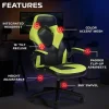 RESPAWN 3085 Gaming Chair, With Integrated Headrest, Green, RSP3085GRN