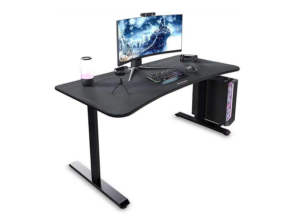 RESPAWN 1063 Gaming Desk - 63in Computer Desk With Mouse Pad, PC Workstation With Cable Management, Home Office Gaming Table - Black