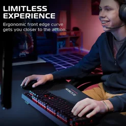 RESPAWN 1063 Gaming Desk - 63in Computer Desk With Mouse Pad, PC Workstation With Cable Management, Home Office Gaming Table - Black
