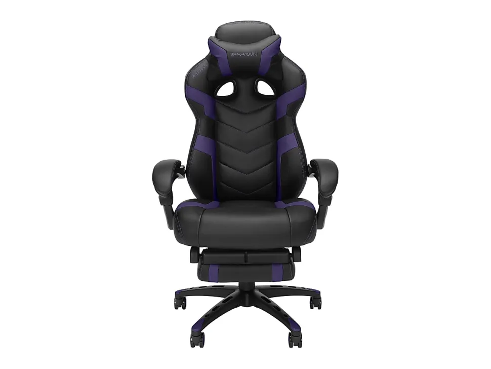 RESPAWN 110 Pro Gaming Chair, With Footrest & Headrest Pillow, Purple, RSP110V2PUR