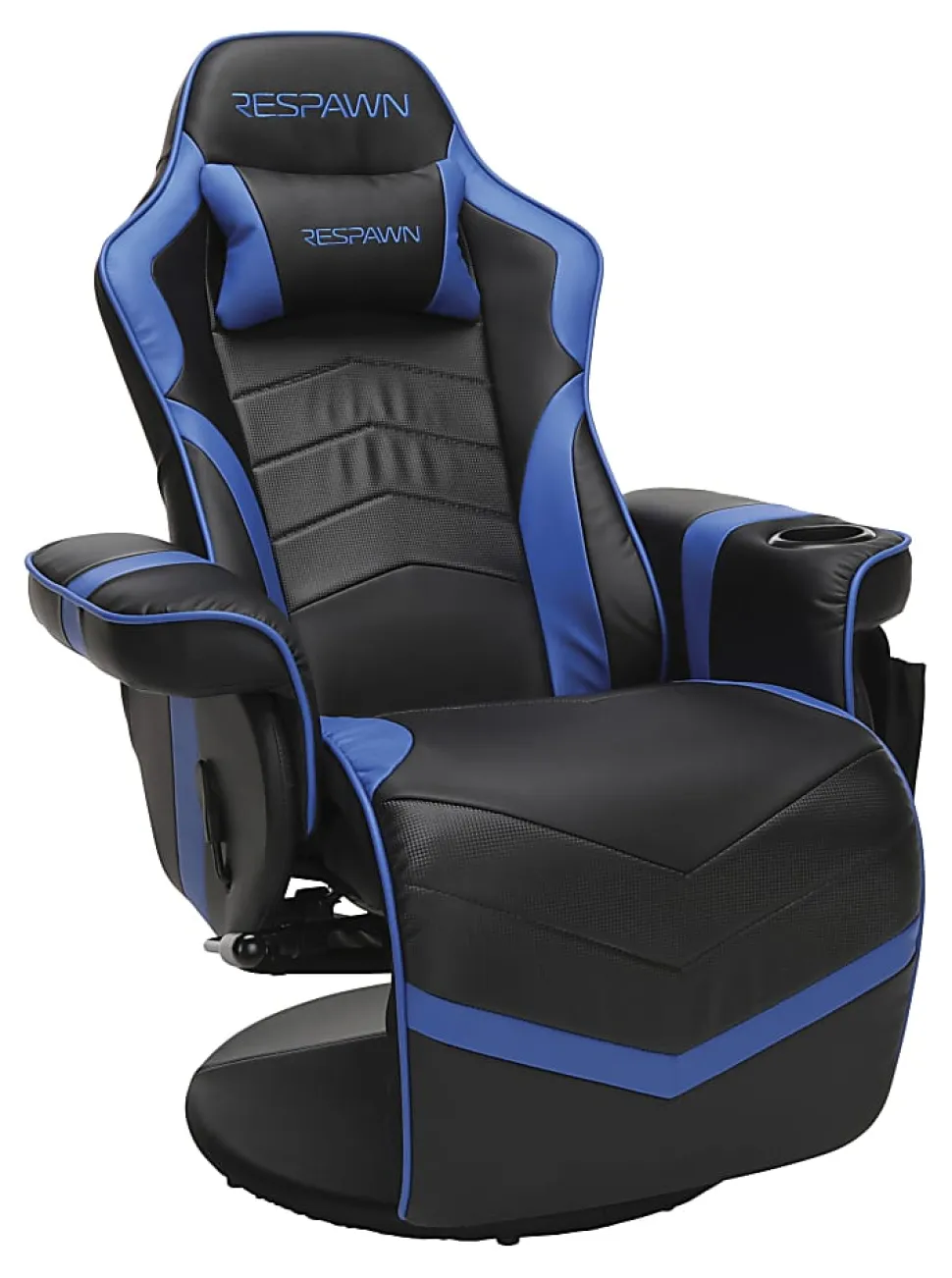 Respawn 900 Racing-Style Bonded Leather Gaming Recliner, Black/Blue