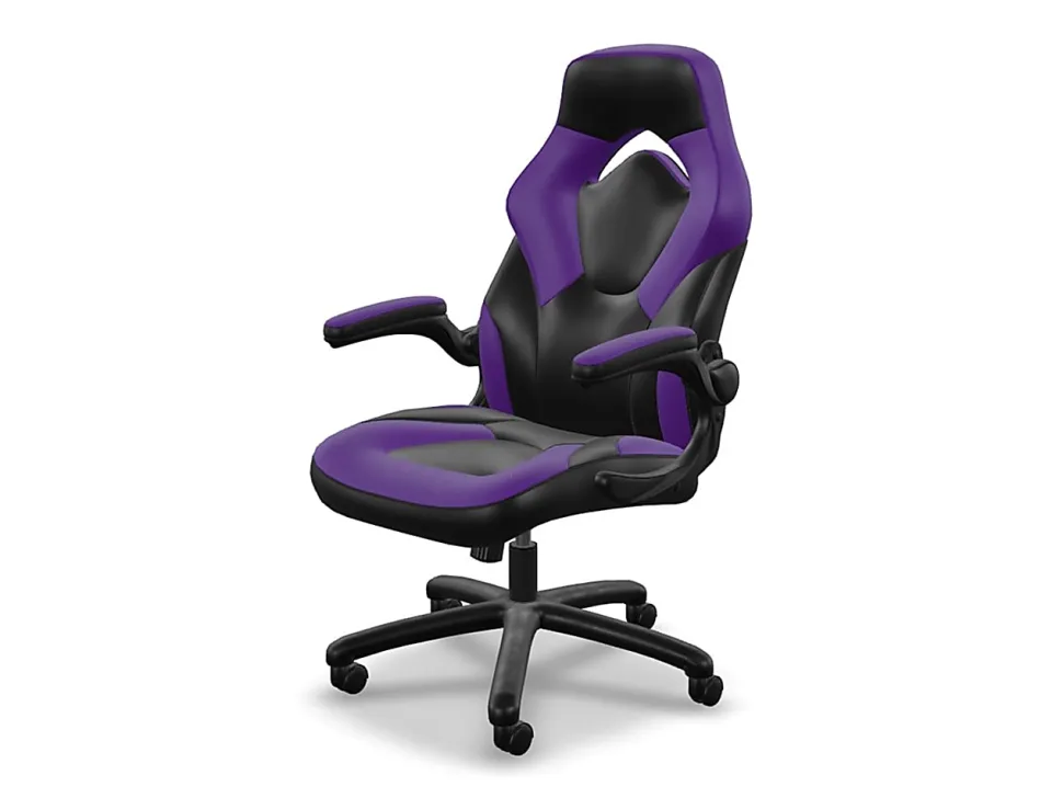 Respawn Racing Style Ergonomic Bonded Leather Computer Gaming Chair, Purple