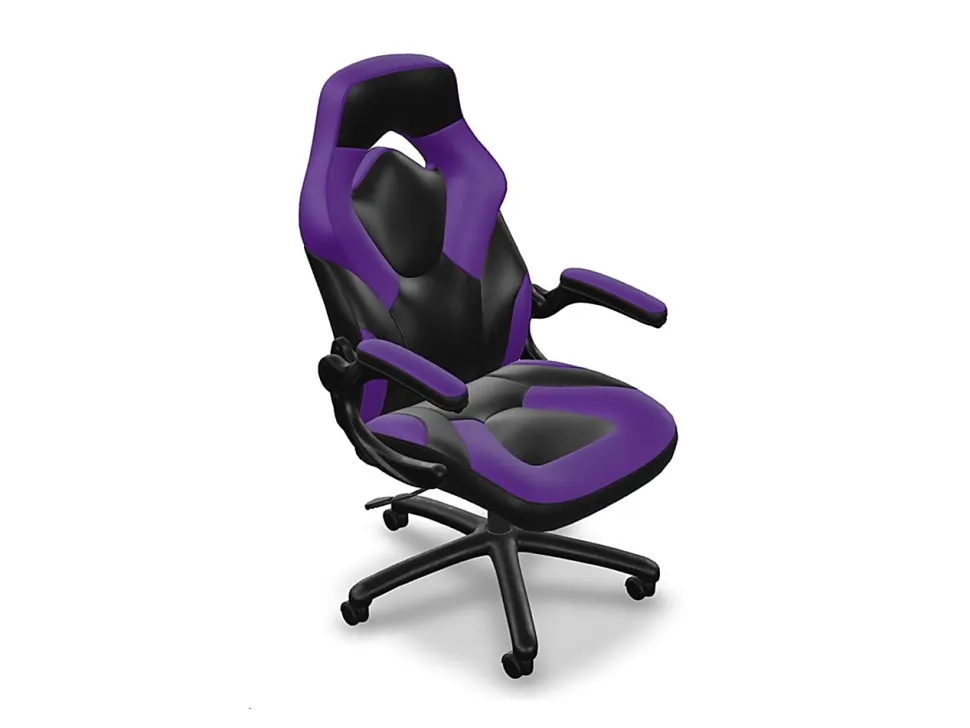 Respawn Racing Style Ergonomic Bonded Leather Computer Gaming Chair, Purple
