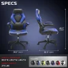 Respawn Racing Style Ergonomic Bonded Leather Computer Gaming Chair, Blue