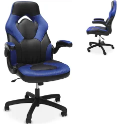 Respawn Racing Style Ergonomic Bonded Leather Computer Gaming Chair, Blue