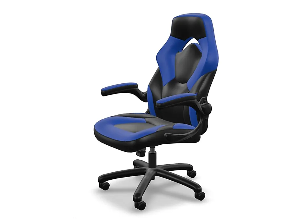 Respawn Racing Style Ergonomic Bonded Leather Computer Gaming Chair, Blue
