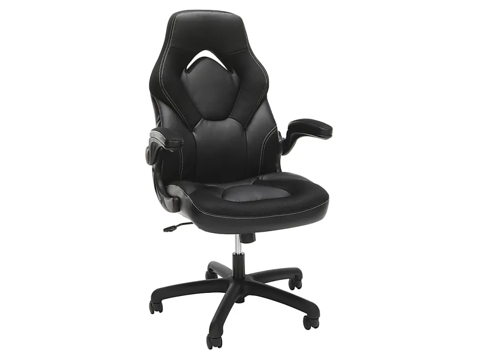 Respawn Racing Style Ergonomic Bonded Leather Computer Gaming Chair, Black