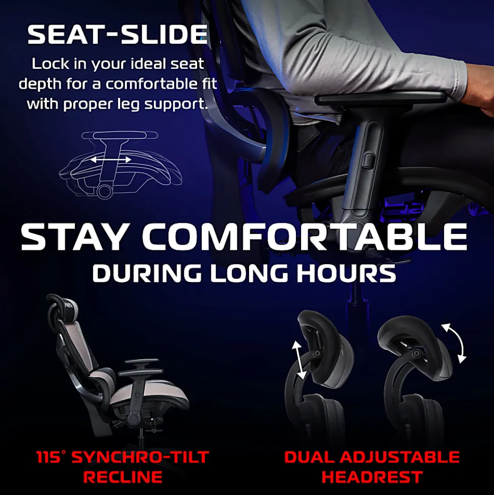 RESPAWN SPECTER Ergonomic Mesh Office Chair, Black, RSPSGMB05BLK