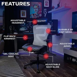 RESPAWN SPIRE Ergonomic Mesh Office Gaming Chair, Stealth Black, RSPSGMB07STEALTH