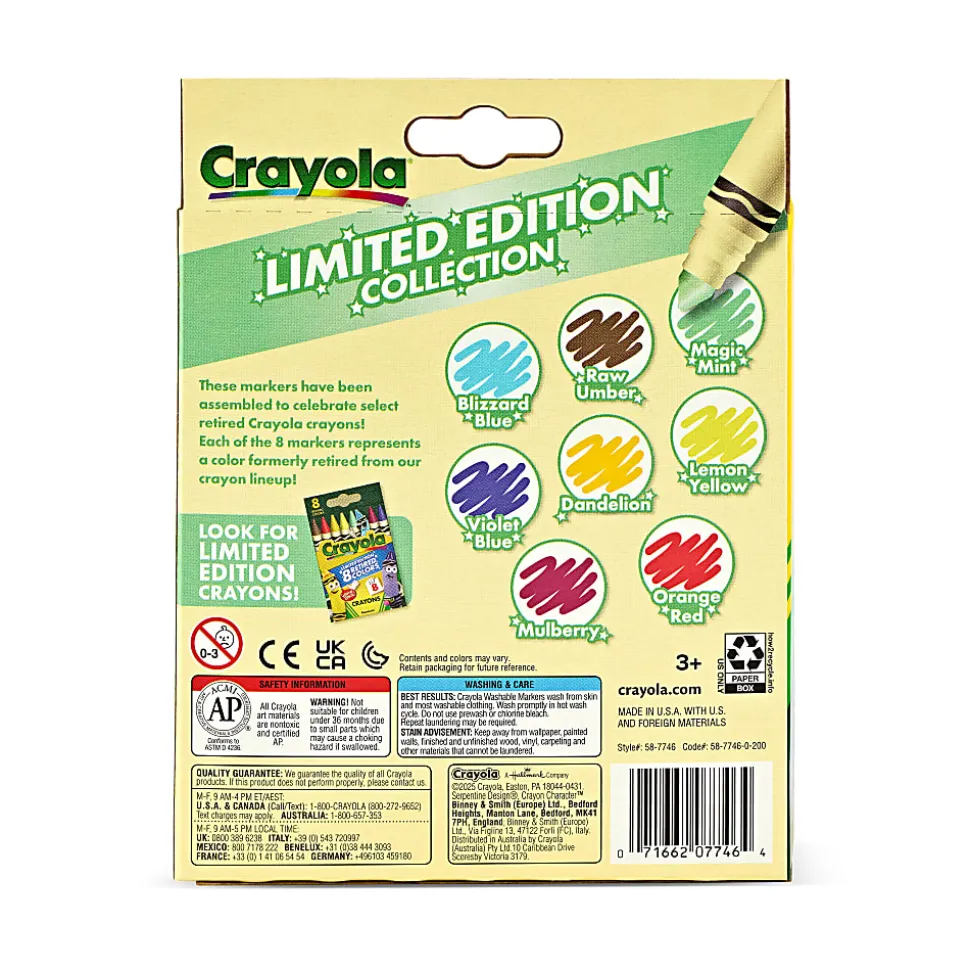 8 Retired Colors Creating 8 BL markers to match the 8ct retired crayons we are bringing back for Limited Time Only.