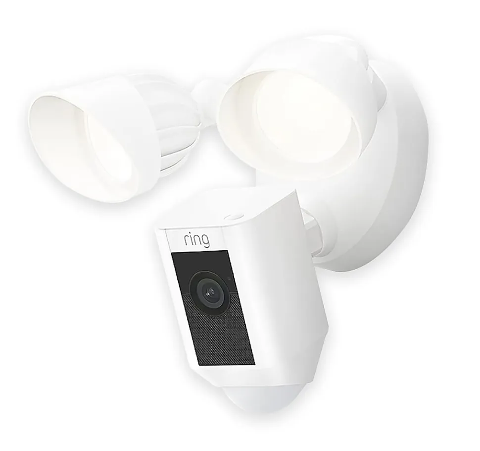 Ring Floodlight Cam Wired Plus, 11"H x 8.25"W x 7"D, White