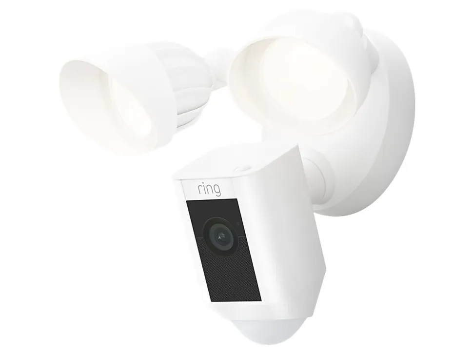 Ring Floodlight Cam Wired Plus, 11"H x 8.25"W x 7"D, White