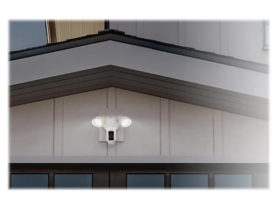Ring Floodlight Cam Wired Plus, 11"H x 8.25"W x 7"D, White