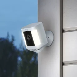 Ring Spotlight Cam Plus Battery, 5.05"H x 2.5"W x 1.08"D, White