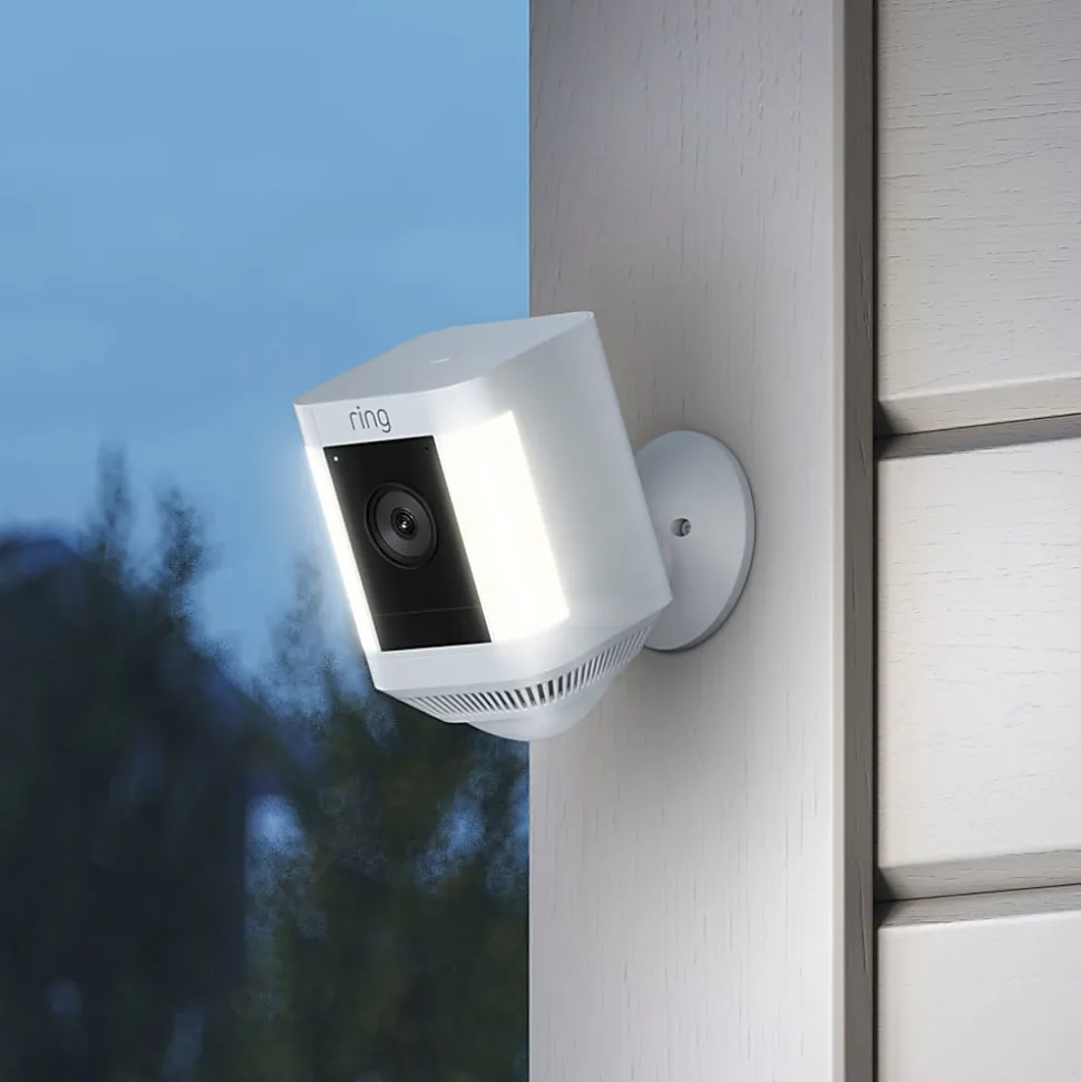 Ring Spotlight Cam Plus Battery, 5.05"H x 2.5"W x 1.08"D, White