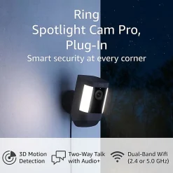 Ring Spotlight Cam Pro Battery, 3.1"H x 3.2"W x 5.7"D, Black