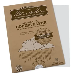 Rite in the Rain® All-Weather Multi-Use Printer & Copy Paper, Gray, Letter (8.5" x 11"), 50 Sheets Per Pack, 20 Lb, 85 Brightness