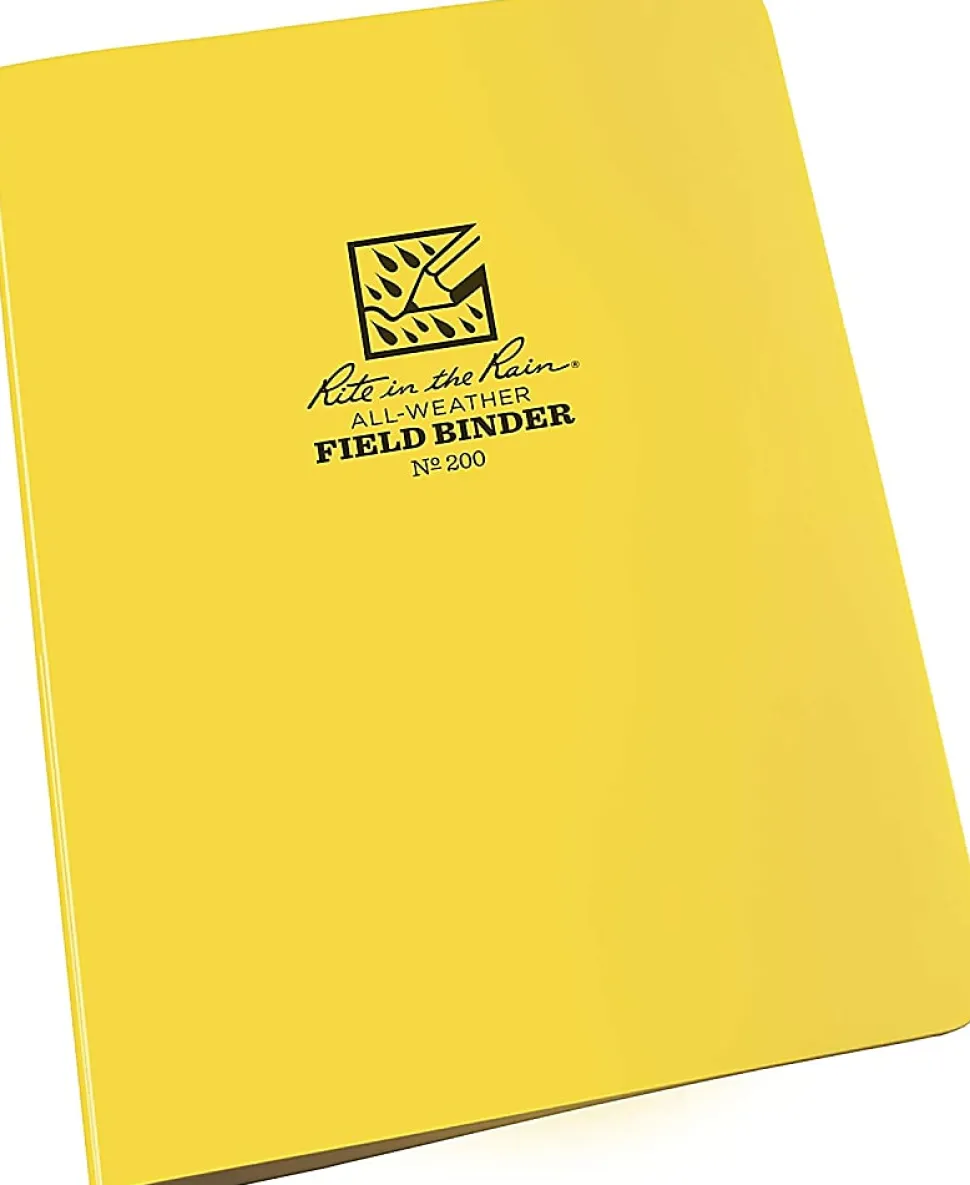 Rite In The Rain All-Weather 6-Ring Binder, 1/2" Round Rings, Yellow, Pack Of 5