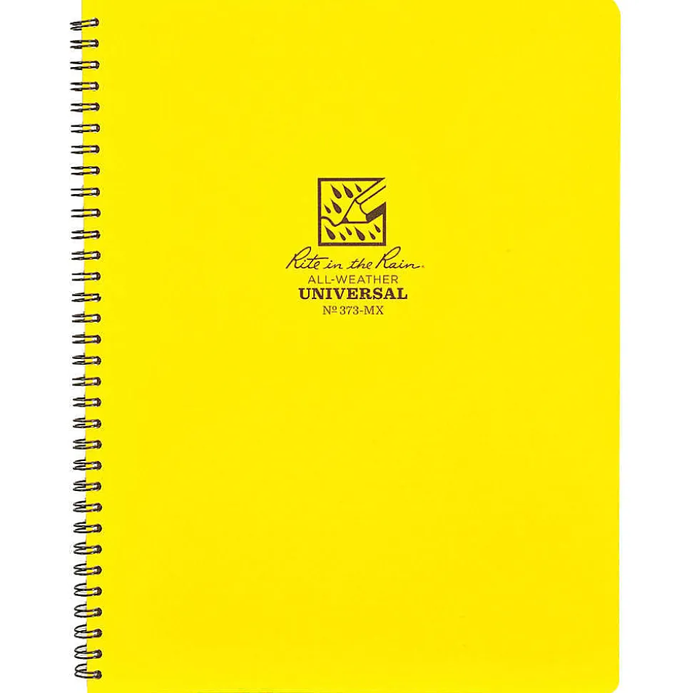 Rite in the Rain All-Weather Spiral Notebooks, Maxi, Side, 8-1/2" x 11-3/4", 84 Pages (42 Sheets), Yellow, Pack Of 6 Notebooks
