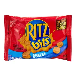 RITZ Bits Cheese Sandwich Crackers, 1 Oz Pouch, Box Of 48 Pouches
