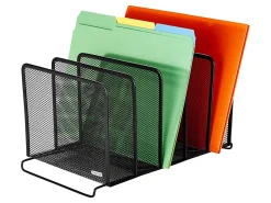 Rolodex Expressions Stacking Sorter, 5 Compartment(s), 8"H x 8.1"W x 14.4"D, Stackable, Black, Steel, 1 Box