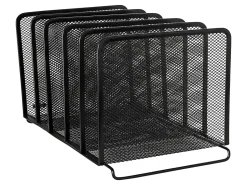 Rolodex Expressions Stacking Sorter, 5 Compartment(s), 8"H x 8.1"W x 14.4"D, Stackable, Black, Steel, 1 Box