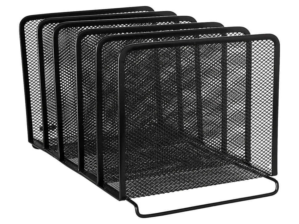 Rolodex Expressions Stacking Sorter, 5 Compartment(s), 8"H x 8.1"W x 14.4"D, Stackable, Black, Steel, 1 Box