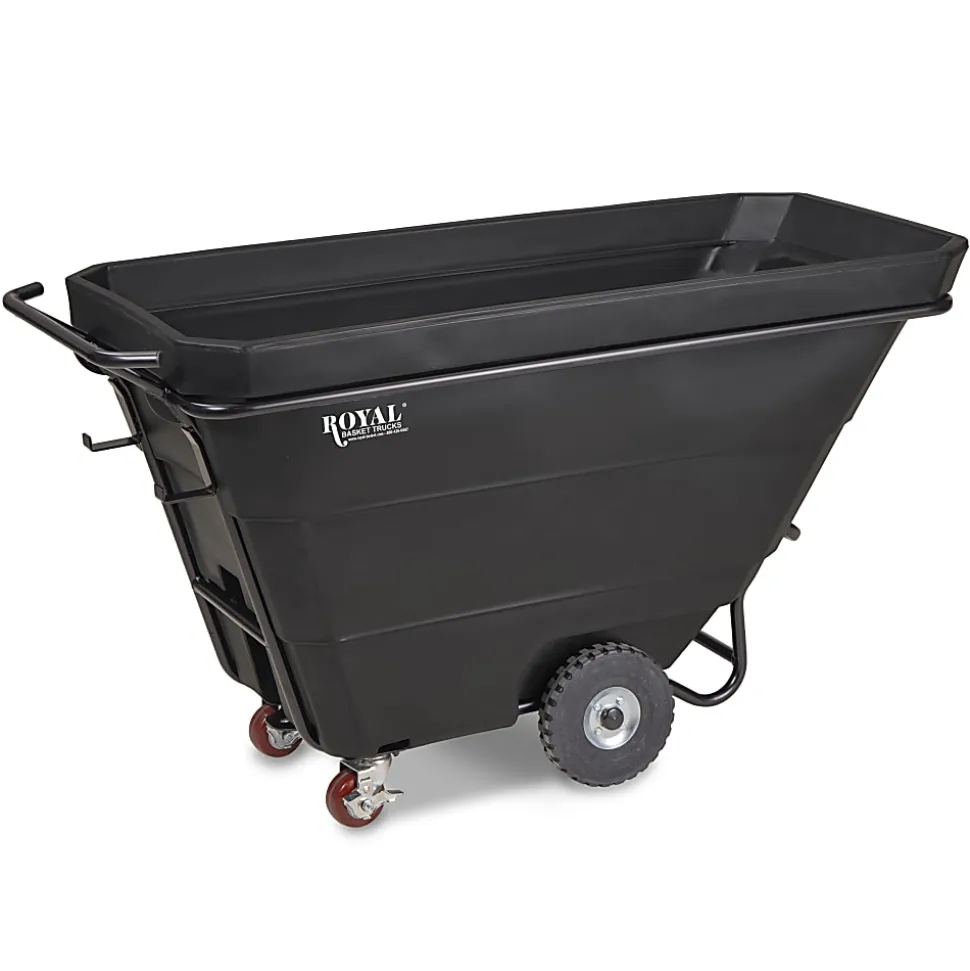 Royal Basket Trucks 1/2 Yard Heavy-Duty Tilt Truck, Black