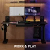 RS Gaming™ Chronos 66”W Height-Adjustable Gaming Desk with Integrated Power and Charging, Black, BIFMA Compliant