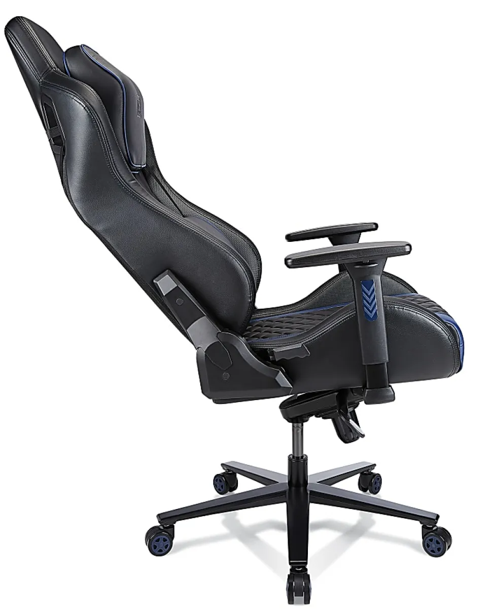RS Gaming™ Davanti Vegan Leather High-Back Gaming Office Chair, Black/Blue, BIFMA Compliant
