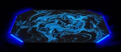 RS Gaming LED Gaming Chair Mat, 36" x 48", Black/Blue Swirl