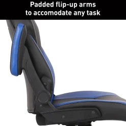 RS Gaming™ RGX Faux Leather High-Back Gaming Office Chair, Black/Blue, BIFMA Compliant