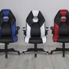 RS Gaming™ RGX Faux Leather High-Back Gaming Office Chair, Black/White, BIFMA Compliant