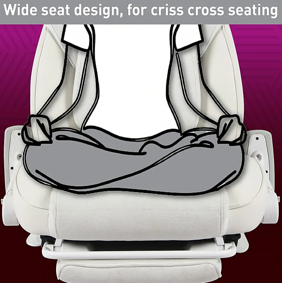 RS Gaming™ Saphira Ergonomic Fabric/Vegan Leather High-Back Gaming Chair With Footrest, Warm White, BIFMA Compliant