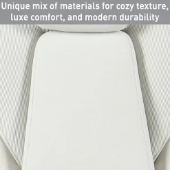 RS Gaming™ Saphira Ergonomic Fabric/Vegan Leather High-Back Gaming Chair With Footrest, Warm White, BIFMA Compliant