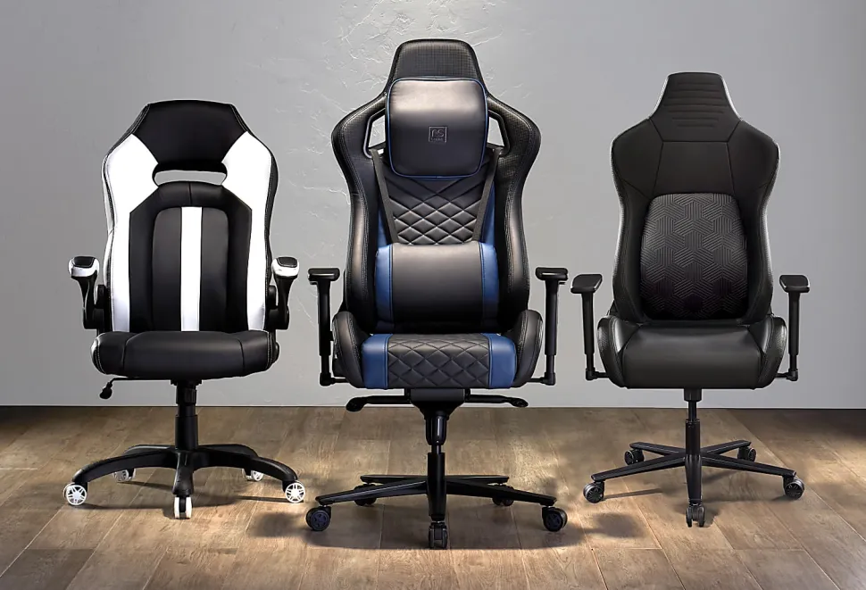 RS Gaming™ Vertex Ergonomic Faux Leather High-Back Gaming Office Chair, Black, BIFMA Compliant