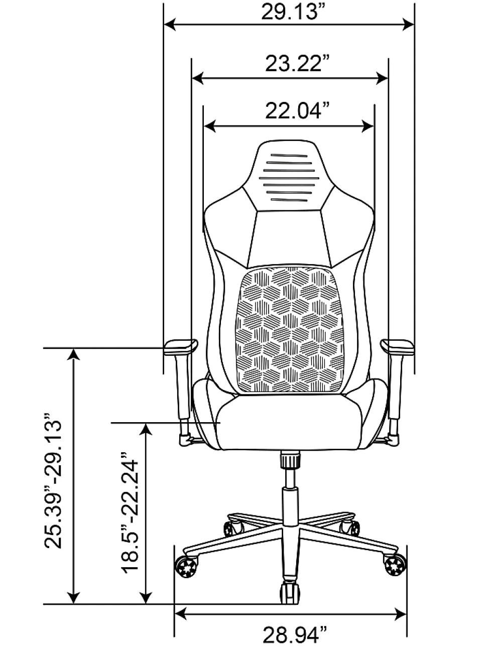 RS Gaming™ Vertex Ergonomic Faux Leather High-Back Gaming Office Chair, Black, BIFMA Compliant