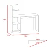 RTA Vilna 48"W Computer Desk With 4-Shelves, Medium Natural Wood Finish/White