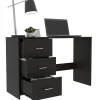 RTA 48"W 3-Drawer Computer Desk, Black