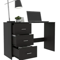RTA 48"W 3-Drawer Computer Desk, Black